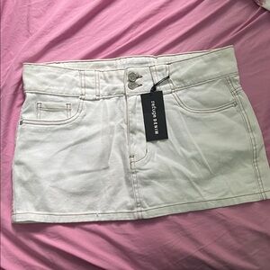 White Mini Skirt by Refuge Denim